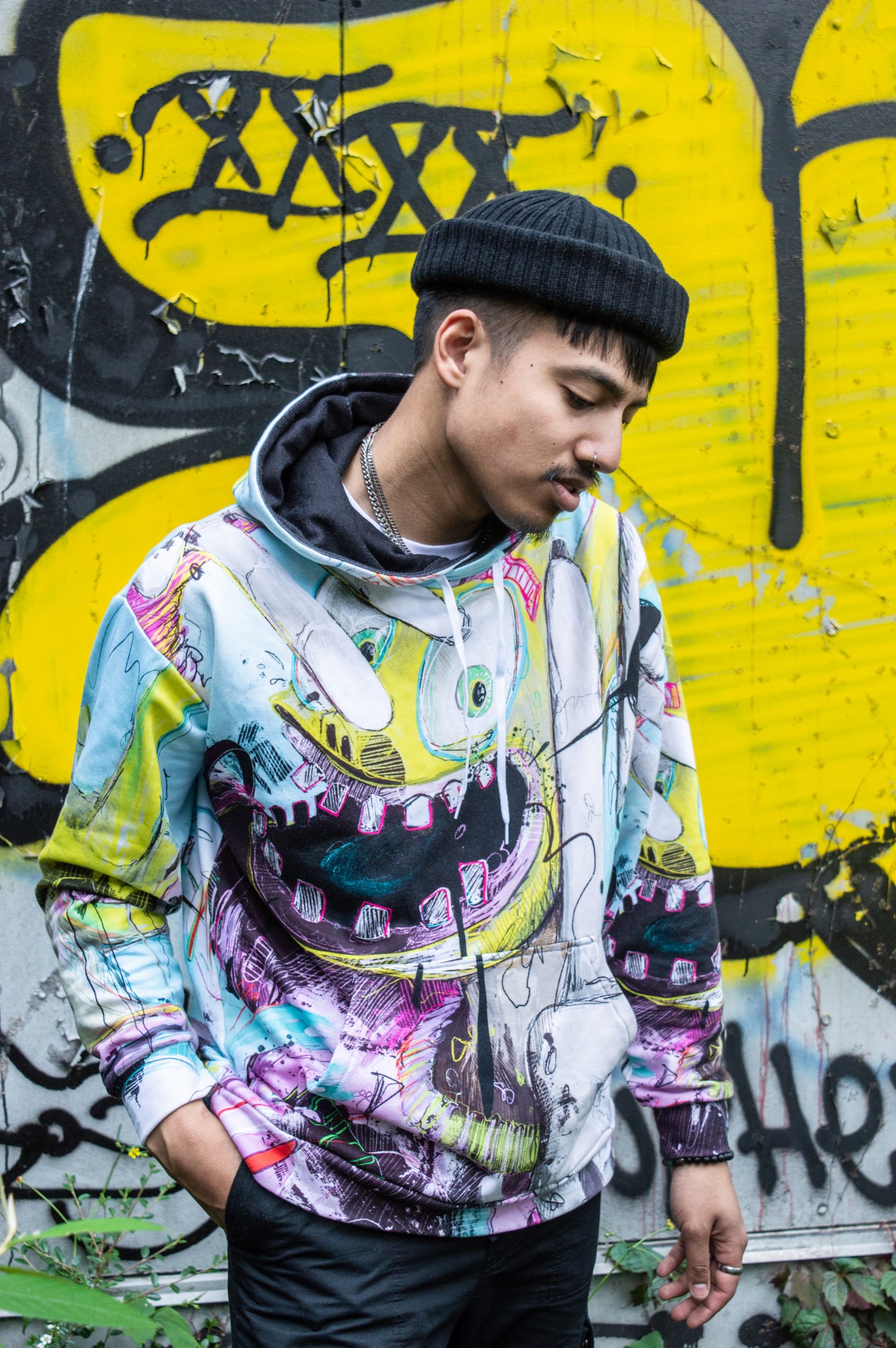 Soup Punk Hoodie product-clear front on model