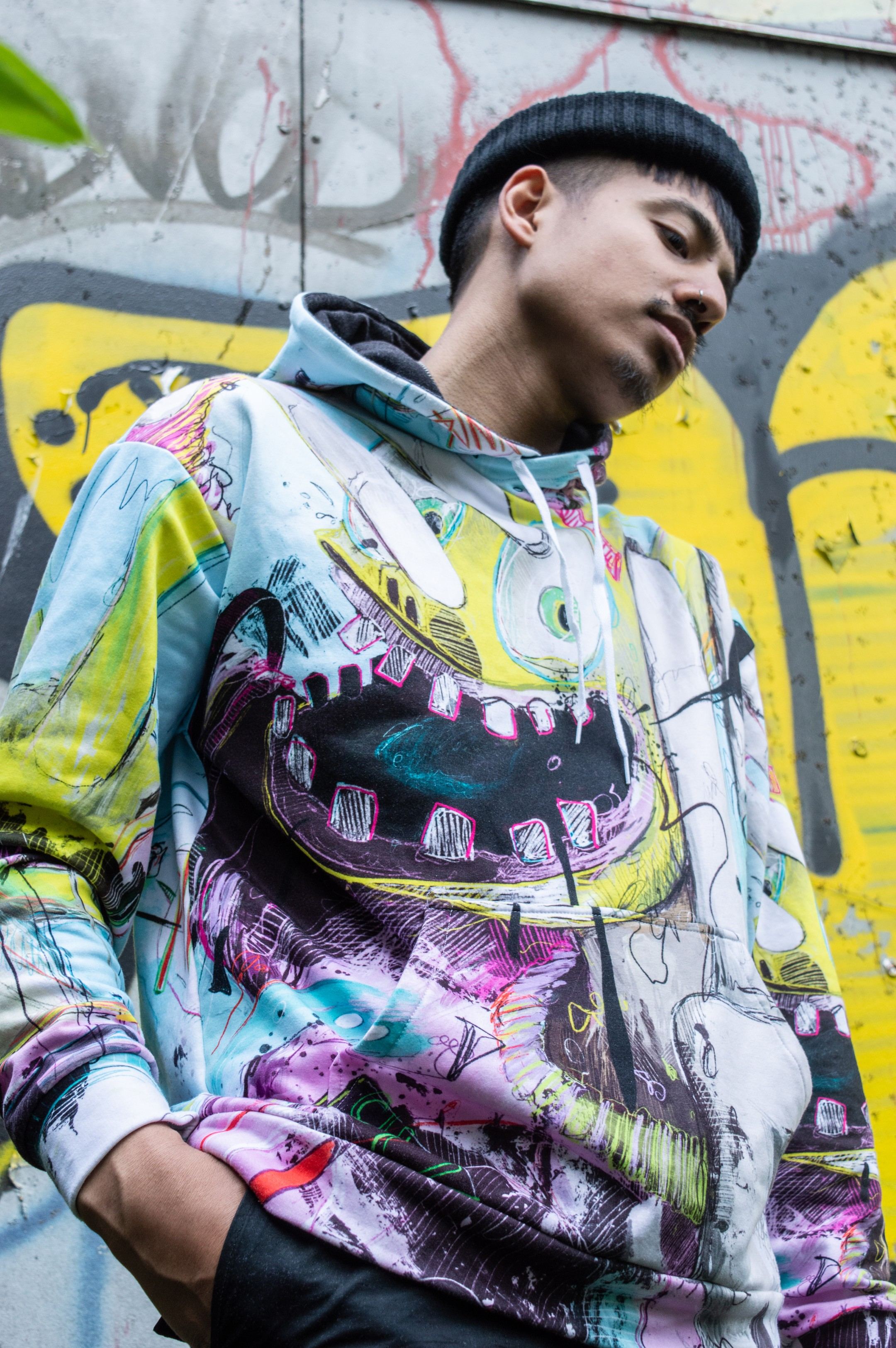Soup Punk Hoodie worn, vibe front